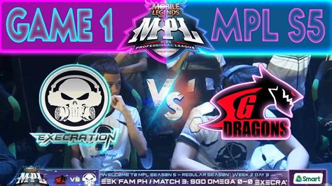 GAME 1 EXECRATION Vs SGD OMEGA MPL PH Season 5 YouTube