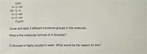 Solved Cho Oh Ch Oh Circle And Label Different Functional Groups