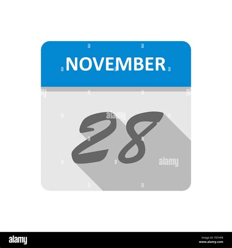 November 28th Date On A Single Day Calendar Stock Photo Alamy