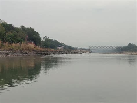 View of the Old Iron Bridge Over Chenab River in Akhnoor Stock Image ...