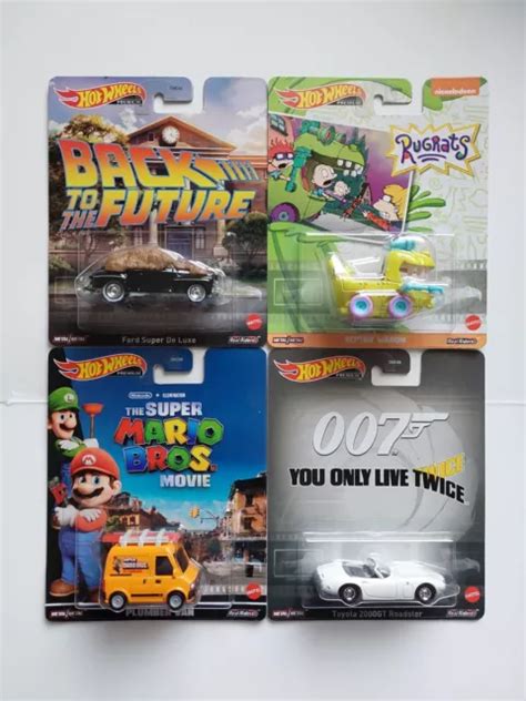 HOT WHEELS PREMIUM Set Of 4 DMC55 978P Mario Van Rugrats BTTF Bond NEW 32 99 PicClick UK