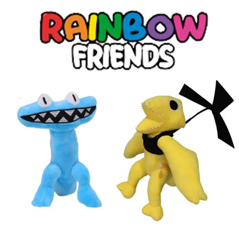 Rainbow Friends Chapter Cyan Yellow Friend Soft Stuffed Doll Plush