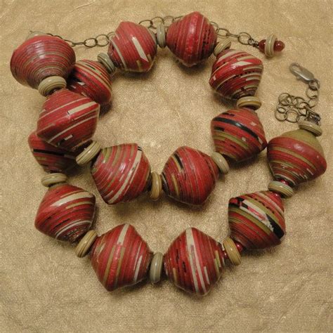 African Paper Bead Necklace African Paper Beads Paper Beads Paper Bead Jewelry