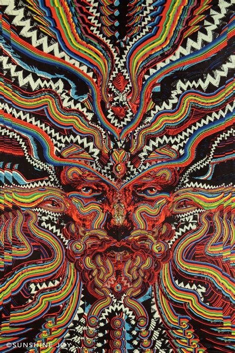 3D Psychedelic Face Tapestry Trippy Wall Art Spiritual Hippie | Etsy