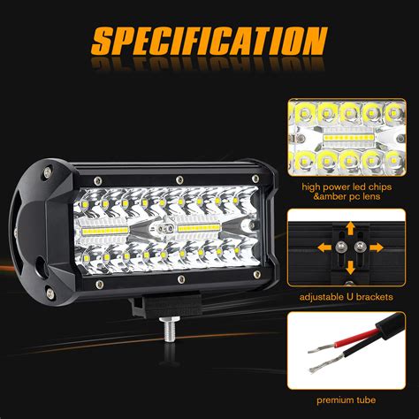 X Inch Led Work Light Bar Spot Flood Combo Offroad Lights For Jeep