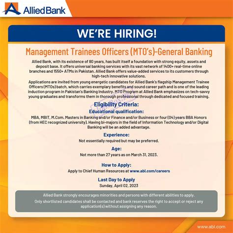 Allied Bank Jobs Allied Bank Limited Abl Careers Online Apply