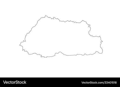 Bhutan Map Outline Country Royalty Free Vector Image