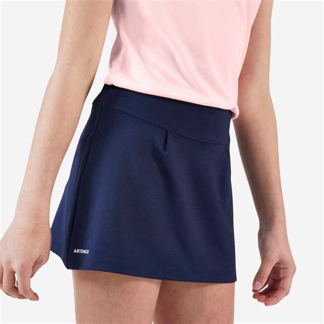 Girls Tennis Skirt Tsk100 Navy Blue Decathlon