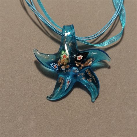 Jewelry Murano Style Glass Starfish Pendant Necklace Poshmark