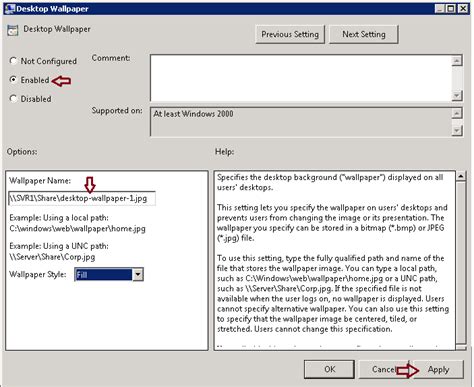 How To Apply Desktop Wallpaper Using Group Policy
