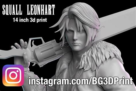 Ffviii Squall Leonhart 3d Print Etsy