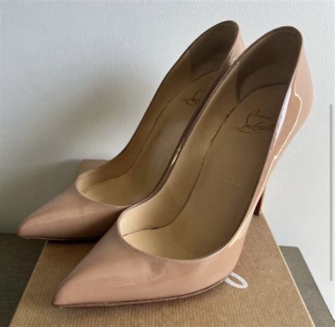 Christian Louboutin Pigalle Follies 100 Nude Patent L Gem