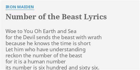 Number Of The Beast Lyrics By Iron Maiden Woe To You Oh