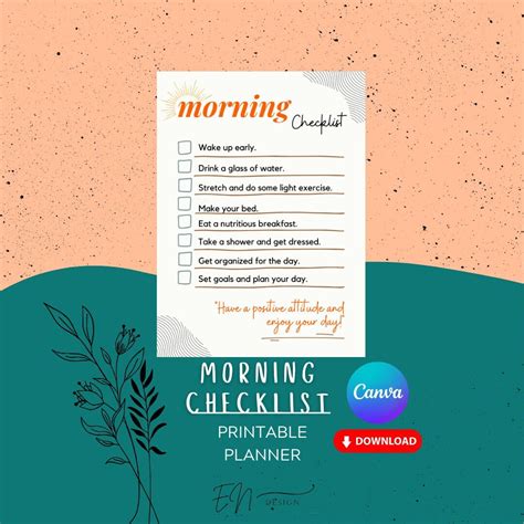 Aesthetic Morning Routine Checklist Planner Good Notes Ipad Calendar