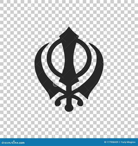 Sikhism Religion Khanda Symbol Icon Isolated On Transparent Background