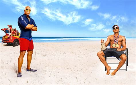 Dwayne Johnson And Zac Efron In Baywatch Movie Movies HD Wallpaper