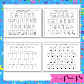 Alphabet Chart (ABC Letter Poster) with ASL Coloring Pages by Your ...