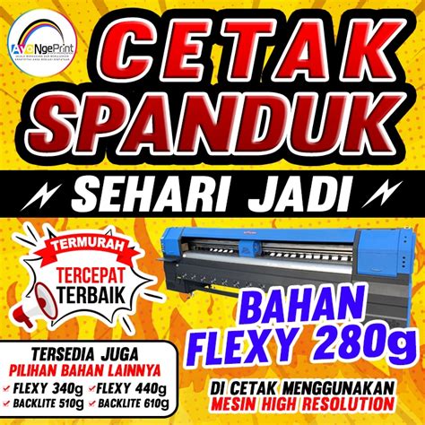 Jual Cetak Spanduk Banner Baliho Backdrof Bahan Flexy 280gsm Murah