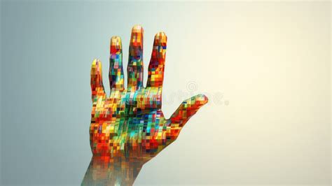 Render Voxel Human Hand Stock Illustration Illustration Of Help