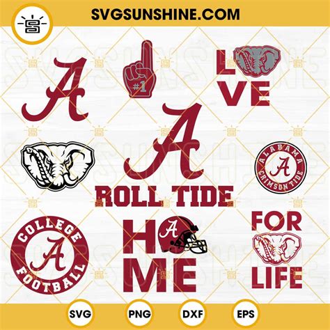 Alabama Crimson Tide Bundle Svg Alabama Crimson Tide Football Svg Png