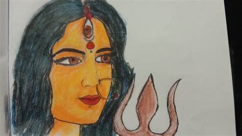 Durgamatha Drawing Colour Filling With Oil Pestel Part 2 Viralvideos Part 1 Link Description Box