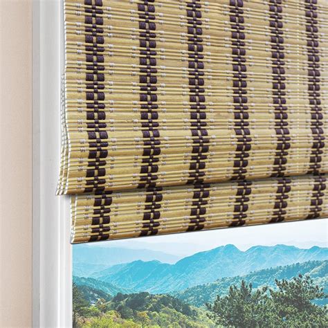 Amazon Yin Yang Cordless Blackout Bamboo Roman Shades Natural