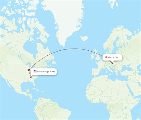 All Flight Routes From Vienna To Chattanooga Vie To Cha Flight Routes