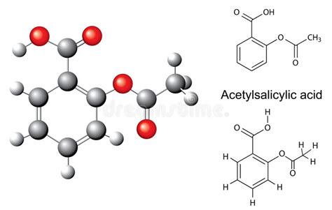 Structural Chemical Formulas And Model Of Acetylsalicylic Acid Stock Vector Image 49487548