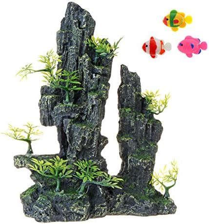 Balacoo Mountain View Aquarium Ornament Tree House Cave Bridge Fish