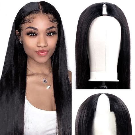 Amznlady V Part Wigs Straight Brazilian Virgin Human Hair Wigs For Black Women