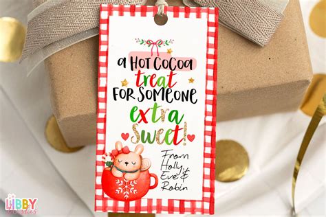 Printable Hot Cocoa Christmas Gift Tag Hot Chocolate Treat For Someone Sweet Tag Hot Chocolate