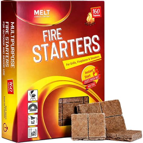 Fire Starters 160 Squares Charcoal Starter for Grills Campfire ...