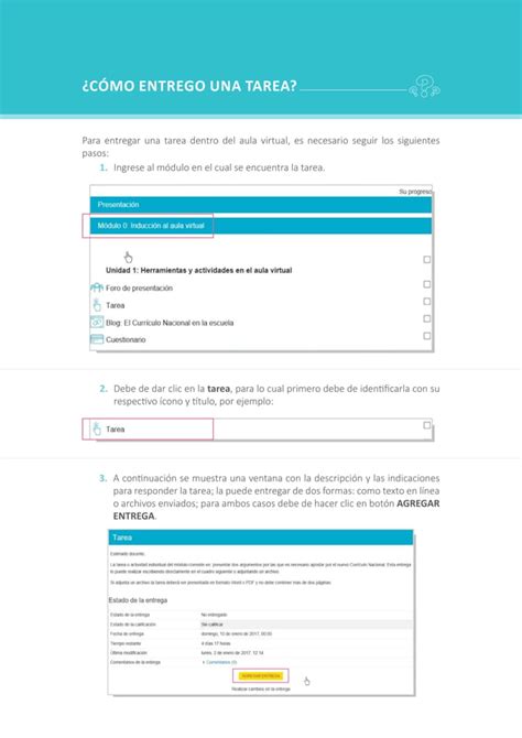 Tutorial Cómo entrego una tarea en el curso virtual Currículo Nacional