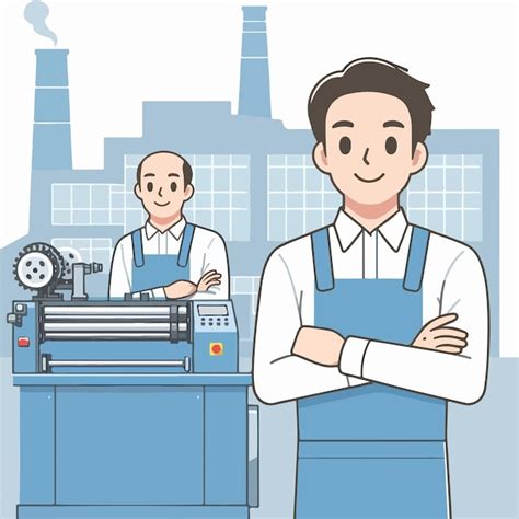 Premium Vector Factory Worker Guy Character
