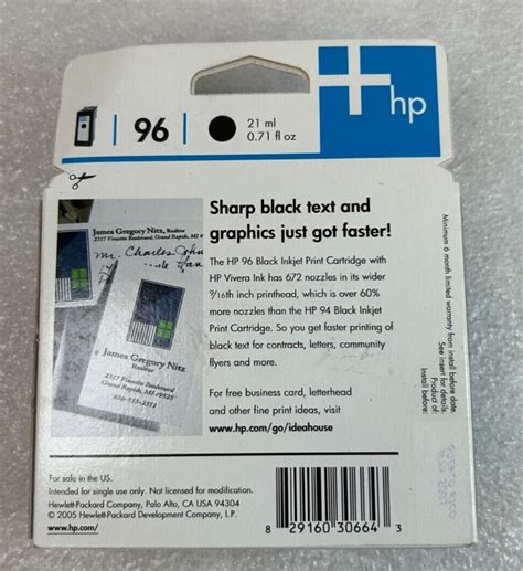 Genuine Oem Hp Vivera Black Ink Cartridge Expired New Sealed Damaged