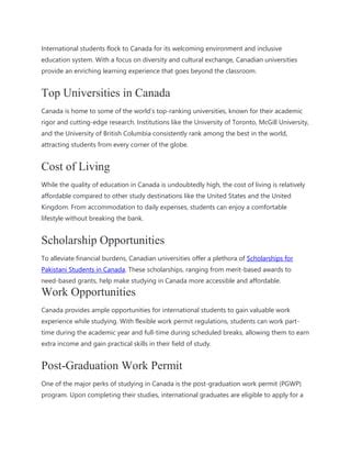 Canada Ultimate Study Abroad Destination Pdf