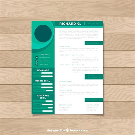 Premium Vector Green Resume Template