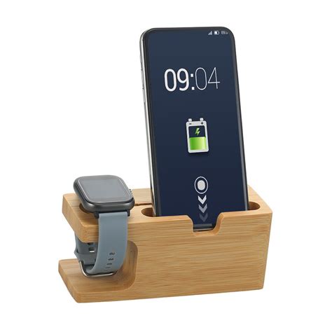 Smartphone Opladen Dock Station Bamboe Base Telefo Vicedeal