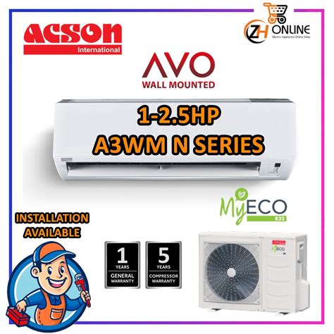 R32 ACSON 1HP 3HP MyEco Air Conditioner A3WM AVO SERIES A3WM10N