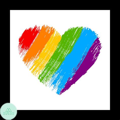 Grunge Heart In Rainbow Color Lgbt Pride Symbol Svg Inspire Uplift