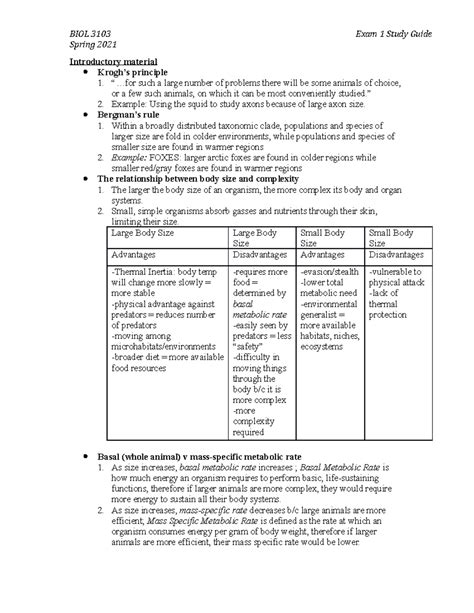 Principles Of Physio Exam 1 Study Guide Spring 2021 Introductory