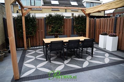 Strakke Tuin Met Pergola Postmus Sierbestrating Outdoor Decor