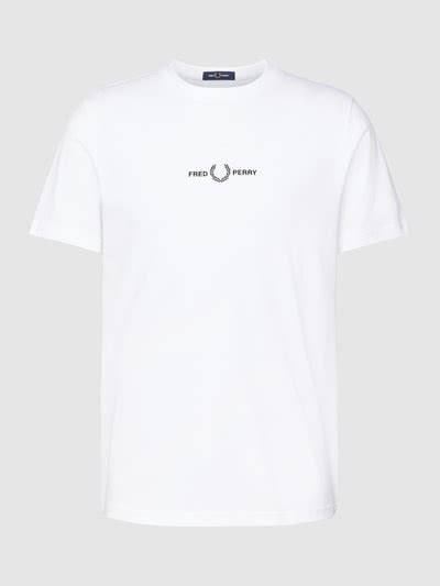 Fred Perry T Shirt Mit Logo Stitching Weiss Online Kaufen