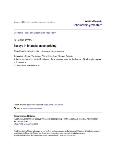 PDF Essays In Financial Asset Pricing