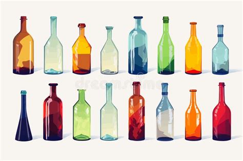 Glass Bottles Isolated Vector Style Illustration Stock Vector Illustration Of Vector