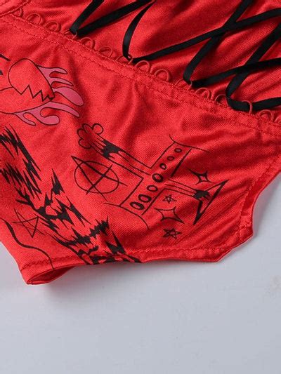 Heartbreaker Goth Red Lingerie Set