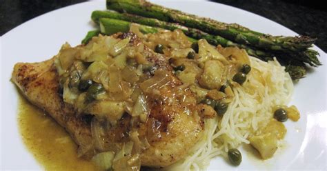 Chicken Piccata With Artichokes Onion Garlic Capellini The Rising