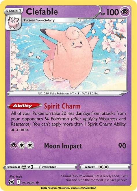 Clefable Swsh11 Lost Origin Pokemon