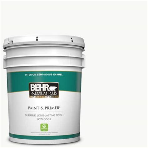 Behr Premium Plus Gal Ultra Pure White Semi Gloss Enamel Low Odor