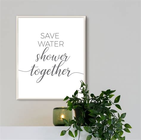 Bathroom Wall Art Printable Save Water Shower Together Funny Etsy In